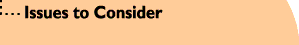 Issues to Consider