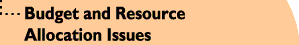 Budget and Resource Allocation Issues