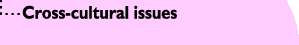 Cross-cultural issues